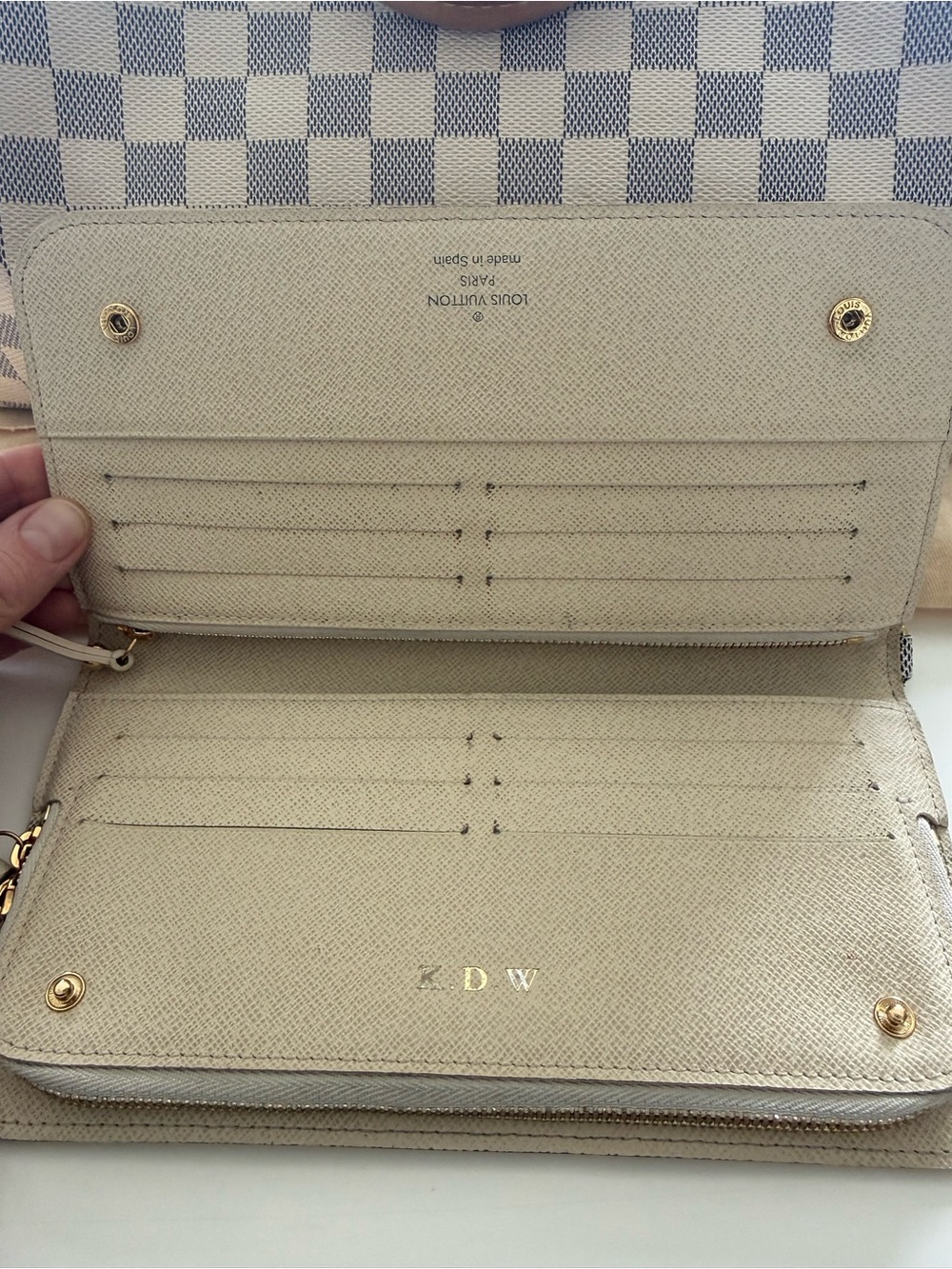 Louis Vuitton speedy 35 Damier Azur & wallet - Picture 2 of 6
